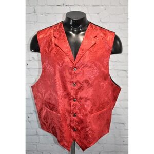 Frontier Classics Vest Mens 2XL Red Damask Western Victorian Steampunk
